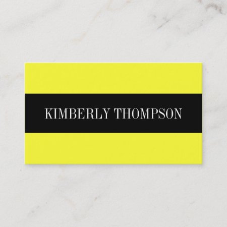 Yellow And Black Minimal Modern Business Card