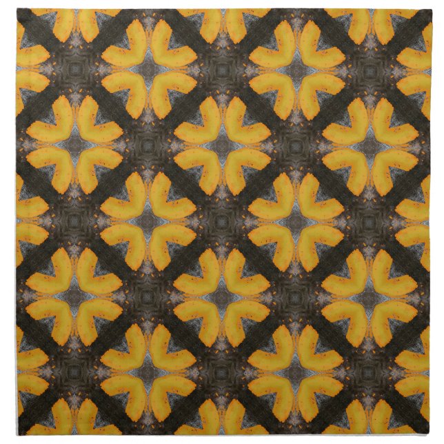 Yellow and Black Modern Hipster Pattern Cloth Napkin (Front)