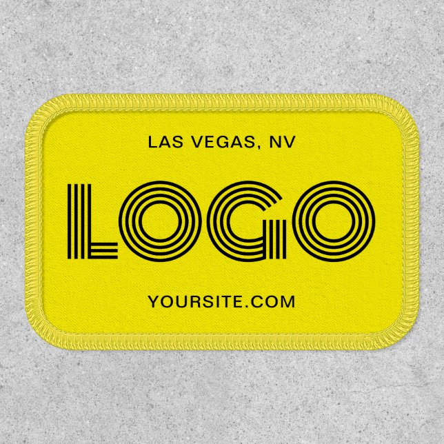 Yellow and Black Modern Rectangular Logo Patch (Front)