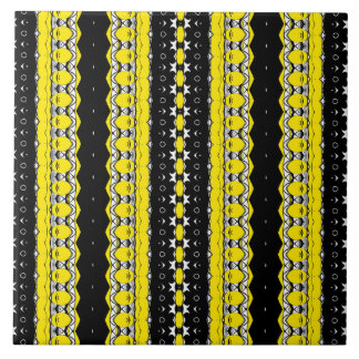 Yellow and Black Pattern Ceramic Tile