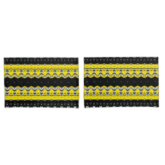 Yellow and Black Pattern Pillow Case