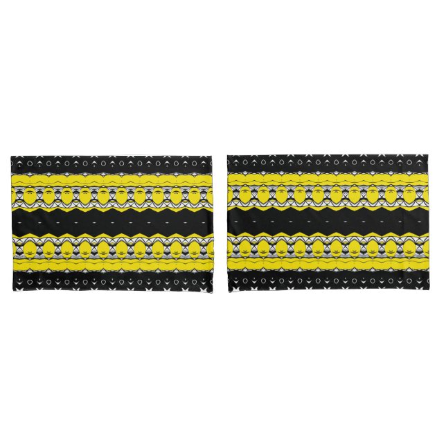 Yellow and Black Pattern Pillow Case (Front-Set)