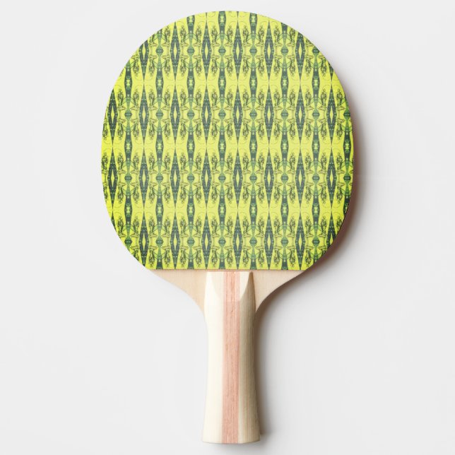 Yellow and black pattern  ping pong paddle (Front)