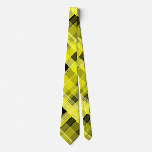 Yellow and Black Plaid Tie (Front)