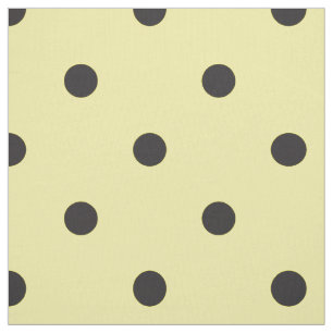 Yellow and Black Polka Dot Pattern Fabric
