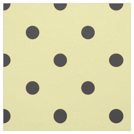 Yellow and Black Polka Dot Pattern Fabric