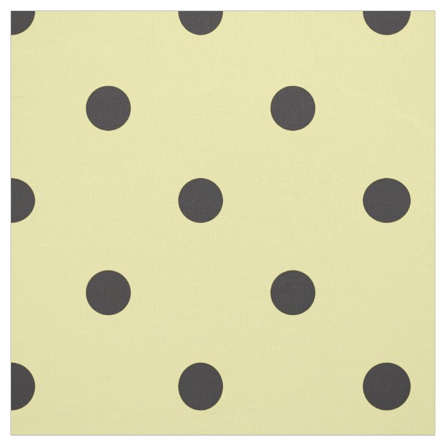Yellow and Black Polka Dot Pattern Fabric (Swatch)