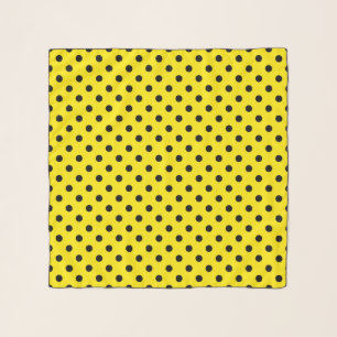 Yellow and Black Polka Dots Scarf