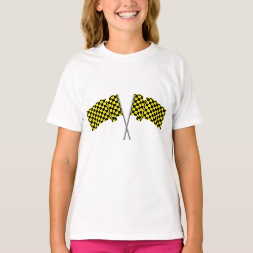 Yellow And Black Racing Flags T_Shirt