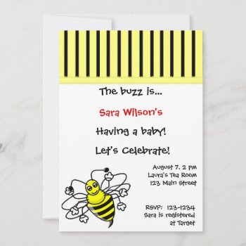 Yellow And Black Shower Invitation by Lilleaf at Zazzle
