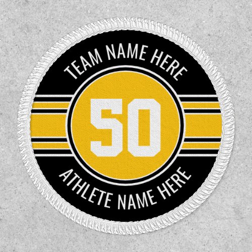 Yellow and Black Sports Jersey Custom Name Number Patch