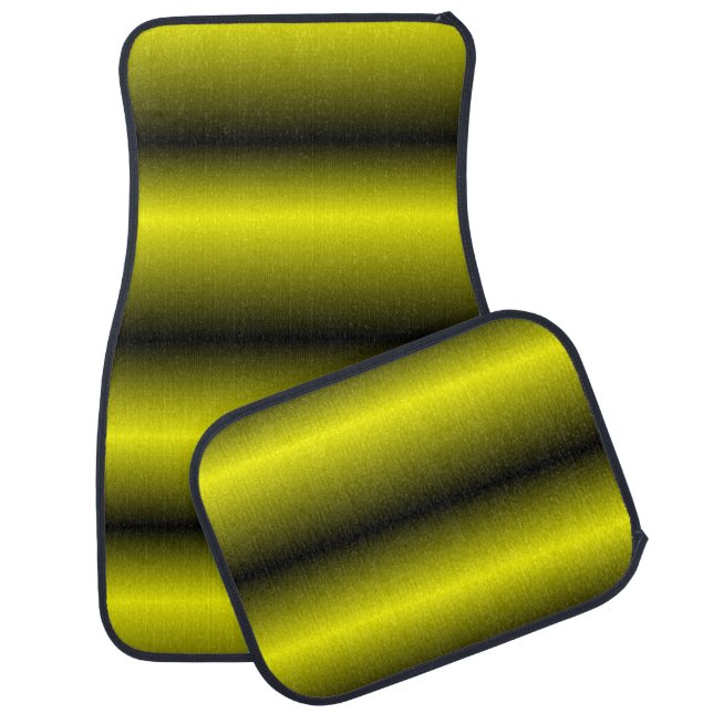 Yellow and Black Stripe Bumblebee Design Car Mat (Set)