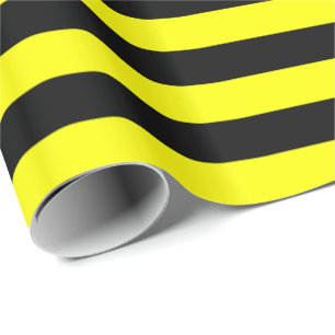 Yellow and Black Stripe Wrapping Paper