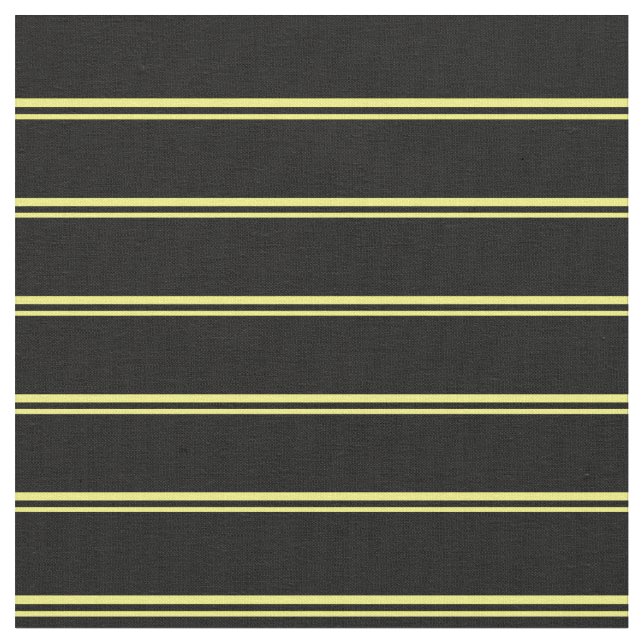 Yellow and Black Striped/Lined Pattern Fabric (Close Up)