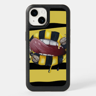 Yellow and black striped OtterBox iPhone 14 case