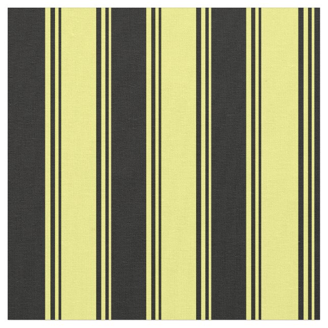 Yellow and Black Striped Pattern Fabric (Close Up)
