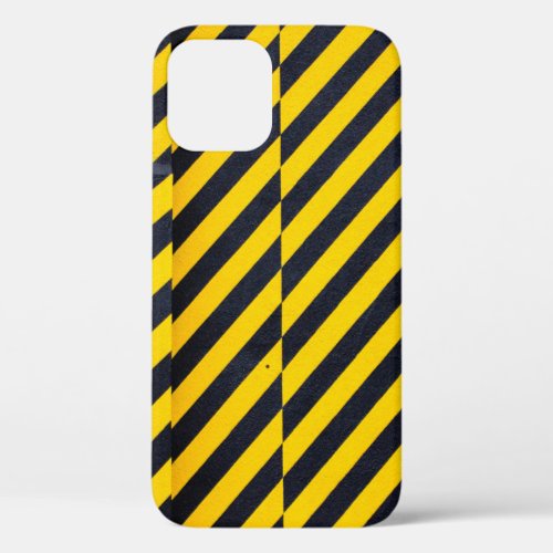 Yellow and black striped textile iPhone 12 case