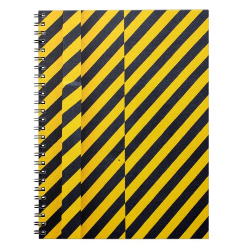 Yellow and black striped textile notebook