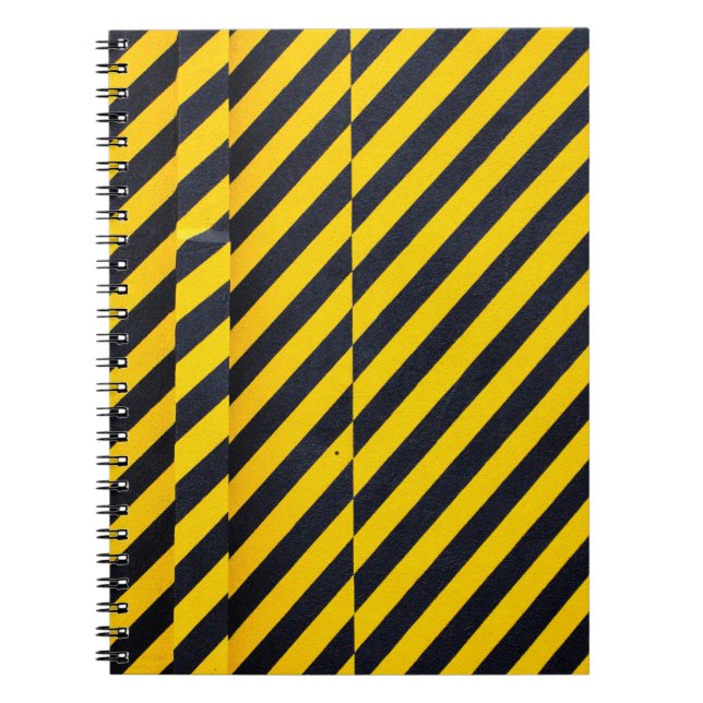Yellow and black striped textile notebook (Front)