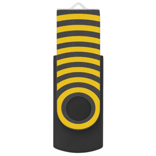 Yellow and Black striped USB drive