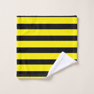 Yellow and black striped wash cloth