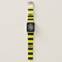 yellow and black stripes apple watch band