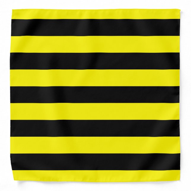 Yellow and Black Stripes Bandana (Front)