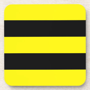 Yellow and Black Stripes Beverage Coaster