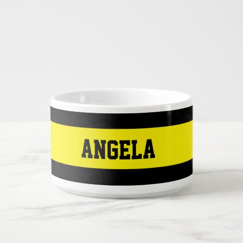 yellow and black stripes bowl