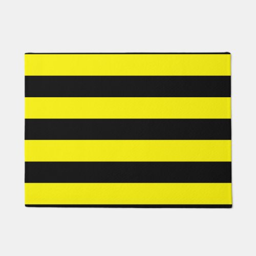 Yellow and Black Stripes Doormat