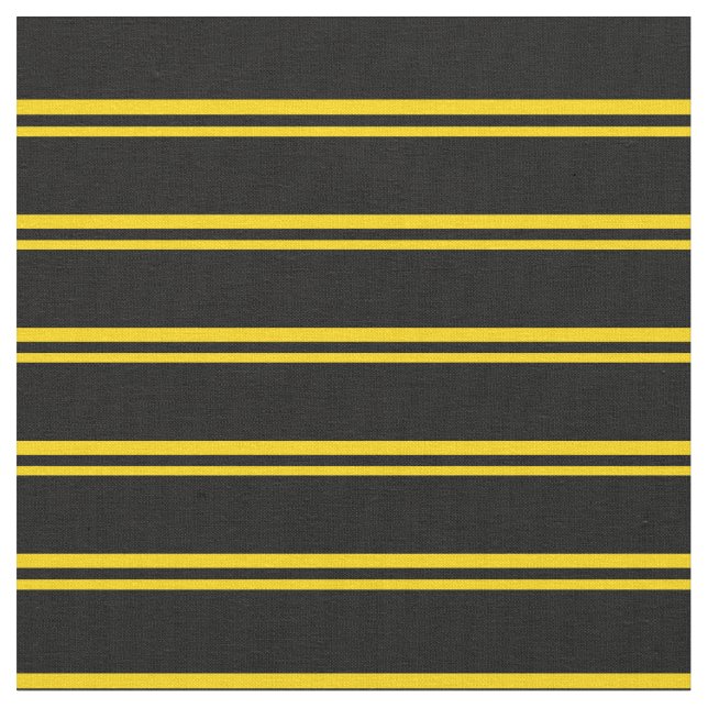 Yellow and Black Stripes Fabric (Close Up)