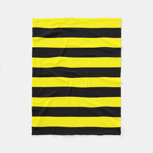 Yellow and Black Stripes Fleece Blanket