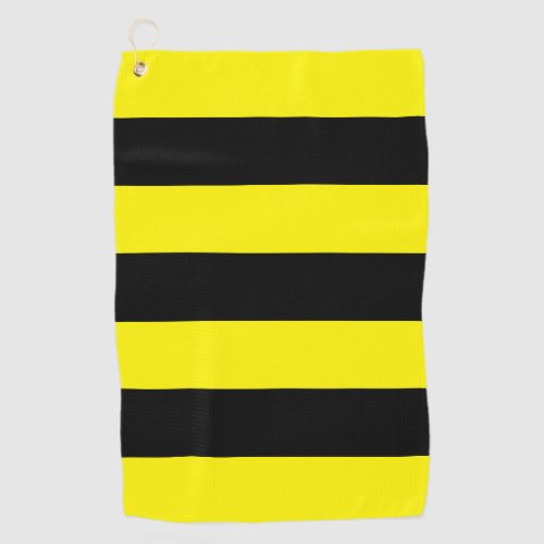 Yellow and Black Stripes Golf Towel