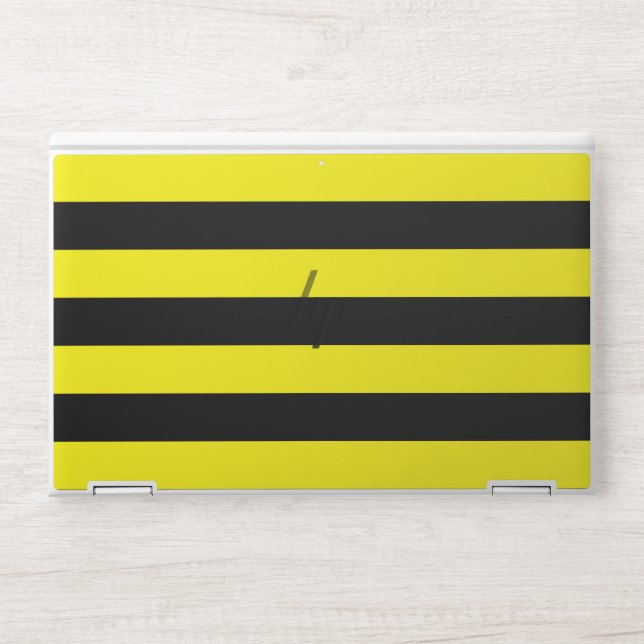 Yellow and Black Stripes HP Laptop Skin (Front)
