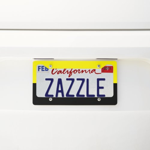 Yellow and Black Stripes License Plate Frame