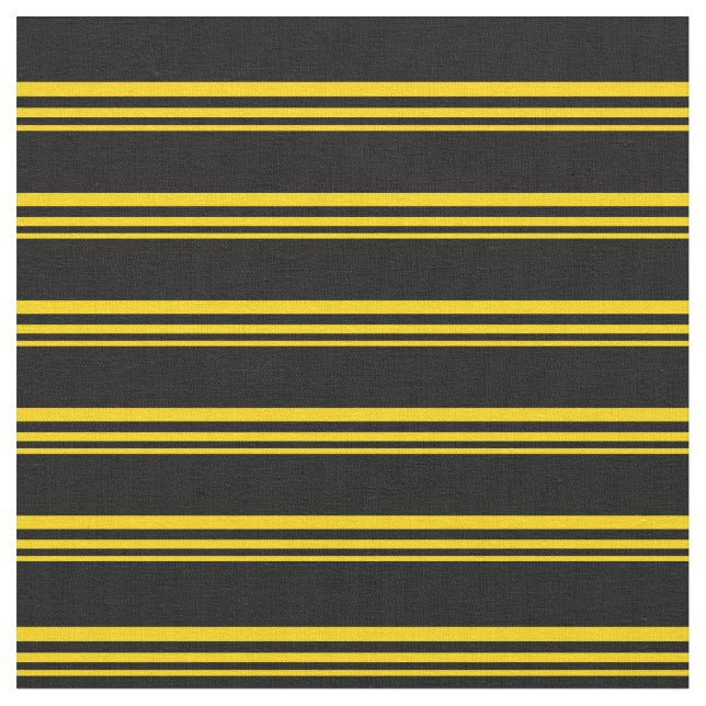 Yellow and Black Stripes/Lines Pattern Fabric (Close Up)