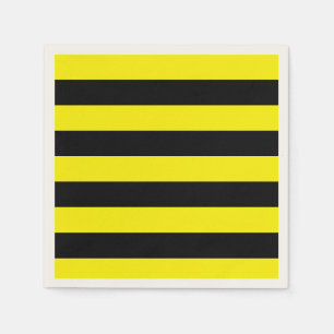 Yellow and Black Stripes Napkins