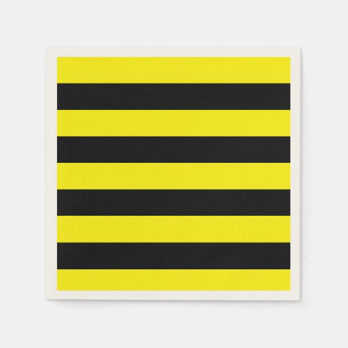 Yellow and Black Stripes Napkins