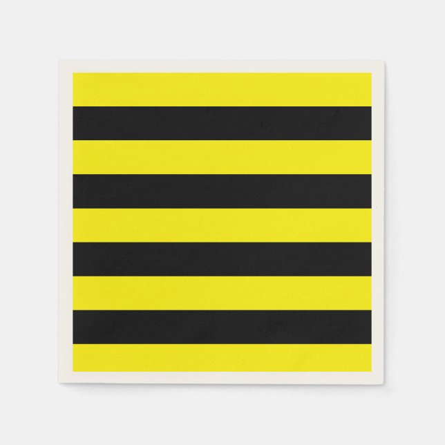Yellow and Black Stripes Napkins (Front)