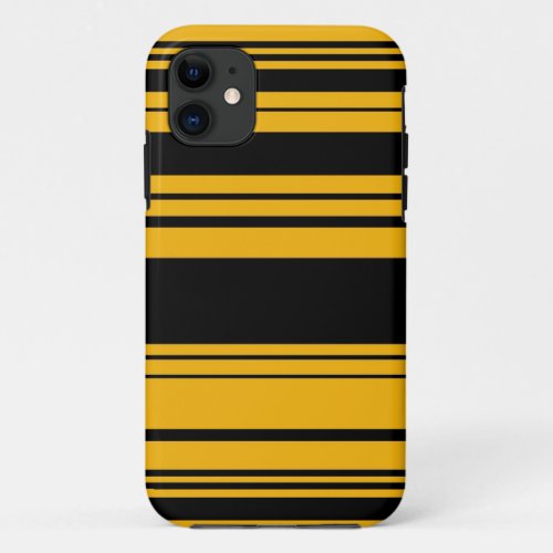 Yellow and Black Stripes Pattern iPhone 11 Case