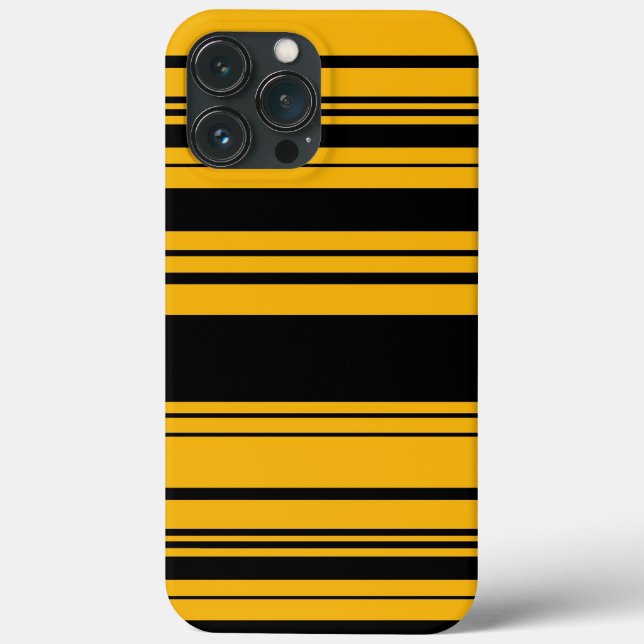 Yellow and Black Stripes Pattern Case-Mate iPhone Case (Back)