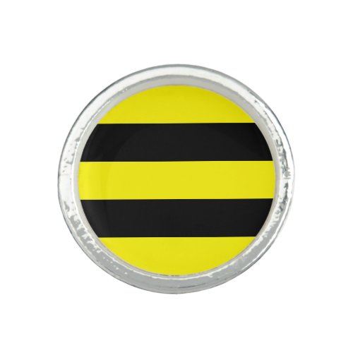 Yellow and Black Stripes Ring