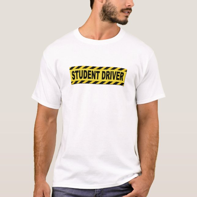 Yellow and Black Student Driver T-Shirt (Front)