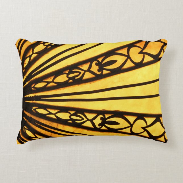 Yellow and Black Sunburst Accent Pillow (Front)