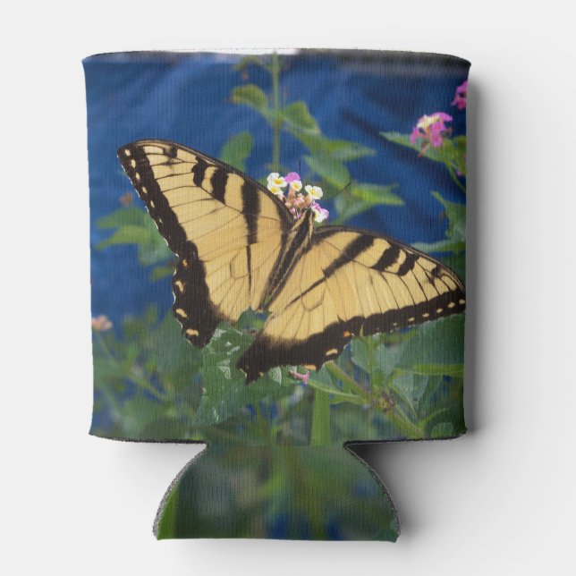 Yellow and black Swallowtail Butterfly Can Cooler (Back)
