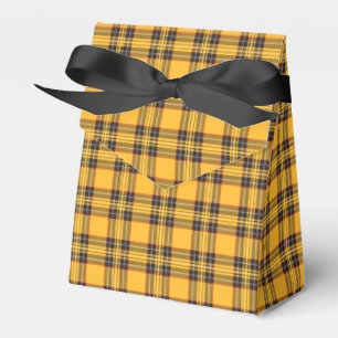 Yellow and Black Tartan Plaid Tent Favor Box