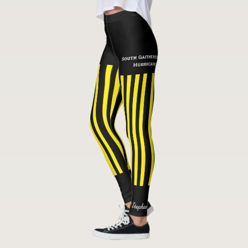 Yellow and Black TeamClub with Name Fake Shorts Leggings