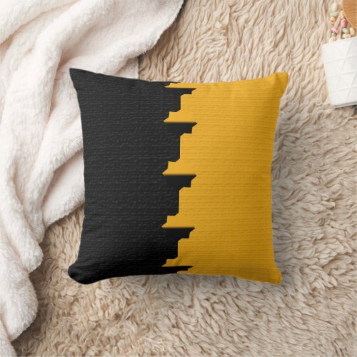 Yellow And Black Throw Pillow
