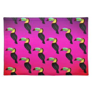 Yellow and Black Toucan bird pattern Cloth Placemat