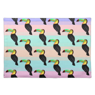 Yellow and Black Toucan bird pattern Cloth Placemat